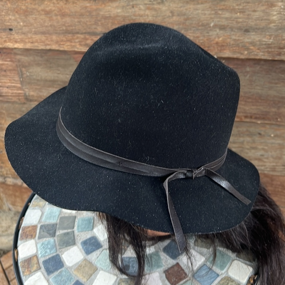 Bailey of Hollywood hat leather strap black felt poet - Picture 3 of 7